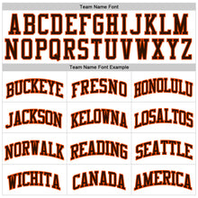 Load image into Gallery viewer, Custom White Brown Pinstripe Brown-Orange Authentic Basketball Jersey