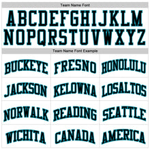 Load image into Gallery viewer, Custom White Teal Pinstripe Black Authentic Basketball Jersey