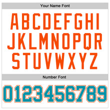 Load image into Gallery viewer, Custom White Teal Pinstripe Teal-Orange Authentic Basketball Jersey