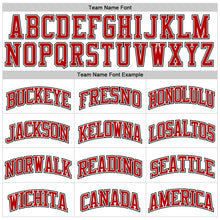 Load image into Gallery viewer, Custom White Red-Black Authentic Throwback Basketball Jersey