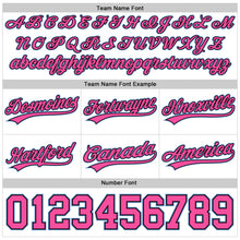 Load image into Gallery viewer, Custom White Pink Black-Light Blue Authentic Throwback Basketball Shorts