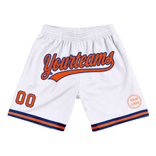 Load image into Gallery viewer, Custom White Orange-Royal Authentic Throwback Basketball Shorts