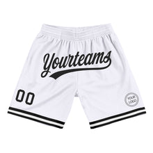 Load image into Gallery viewer, Custom White Black Authentic Throwback Basketball Shorts