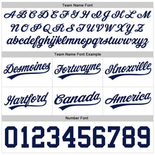 Load image into Gallery viewer, Custom White Navy Authentic Throwback Basketball Shorts