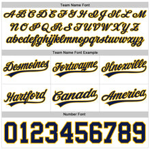 Load image into Gallery viewer, Custom White Navy-Gold Authentic Throwback Basketball Shorts