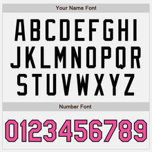 Load image into Gallery viewer, Custom White Black Pinstripe Pink Authentic Baseball Jersey