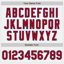 Load image into Gallery viewer, Custom White Red Pinstripe Red-Royal Authentic Baseball Jersey