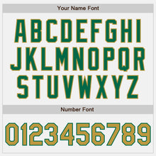 Load image into Gallery viewer, Custom White Kelly Green Pinstripe Old Gold Authentic Baseball Jersey