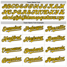 Load image into Gallery viewer, Custom White Yellow-Black Authentic Baseball Jersey