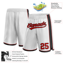 Load image into Gallery viewer, Custom White Red-Black Authentic Basketball Shorts