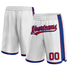Load image into Gallery viewer, Custom White Red-Royal Authentic Basketball Shorts