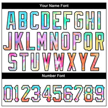 Load image into Gallery viewer, Custom White Black Pinstripe Tie Dye Authentic Baseball Jersey