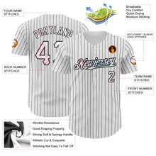 Load image into Gallery viewer, Custom White Black Pinstripe Tie Dye Authentic Baseball Jersey