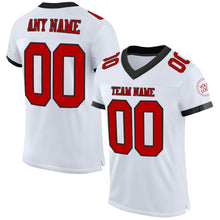 Load image into Gallery viewer, Custom White Red-Black Mesh Authentic Football Jersey