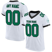 Load image into Gallery viewer, Custom White Kelly Green-Black Mesh Authentic Football Jersey