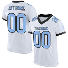 Load image into Gallery viewer, Custom White Light Blue-Black Mesh Authentic Football Jersey