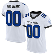 Load image into Gallery viewer, Custom White Royal-Black Mesh Authentic Football Jersey
