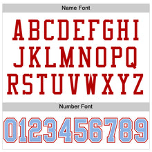 Load image into Gallery viewer, Custom White Light Blue-Red Mesh Authentic Football Jersey