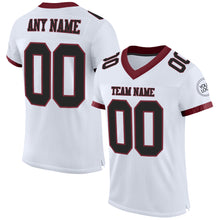 Load image into Gallery viewer, Custom White Black-Burgundy Mesh Authentic Football Jersey