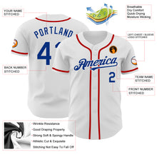 Load image into Gallery viewer, Custom White Royal-Red Authentic Baseball Jersey
