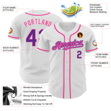 Load image into Gallery viewer, Custom White Purple-Pink Authentic Baseball Jersey