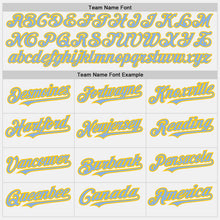 Load image into Gallery viewer, Custom White Light Blue-Yellow Authentic Baseball Jersey