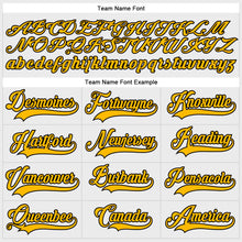 Load image into Gallery viewer, Custom White Gold-Black Hockey Lace Neck Jersey