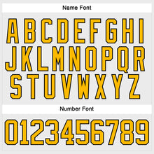 Load image into Gallery viewer, Custom White Gold-Black Hockey Lace Neck Jersey