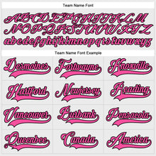 Load image into Gallery viewer, Custom White Pink-Black Hockey Lace Neck Jersey