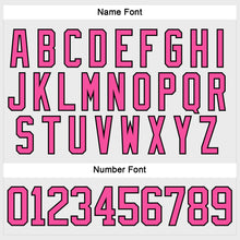 Load image into Gallery viewer, Custom White Pink-Black Hockey Lace Neck Jersey