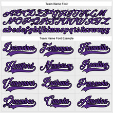 Load image into Gallery viewer, Custom White Purple-Black Hockey Lace Neck Jersey