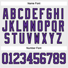 Load image into Gallery viewer, Custom White Purple-Black Hockey Lace Neck Jersey