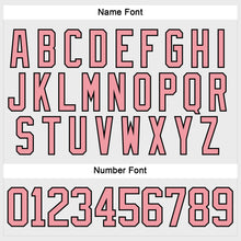 Load image into Gallery viewer, Custom White Medium Pink-Black Hockey Lace Neck Jersey