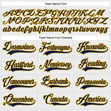 Load image into Gallery viewer, Custom White Navy-Gold Hockey Lace Neck Jersey