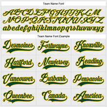 Load image into Gallery viewer, Custom White Green-Gold Hockey Lace Neck Jersey