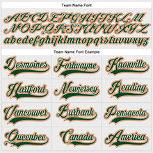 Load image into Gallery viewer, Custom White Green-Orange Hockey Lace Neck Jersey