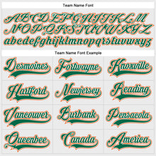 Load image into Gallery viewer, Custom White Kelly Green-Orange Hockey Lace Neck Jersey