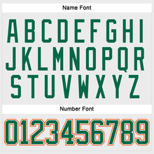 Load image into Gallery viewer, Custom White Kelly Green-Orange Hockey Lace Neck Jersey