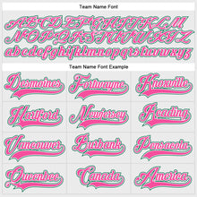 Load image into Gallery viewer, Custom White Pink-Kelly Green Hockey Lace Neck Jersey