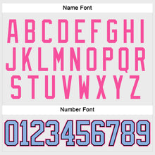 Load image into Gallery viewer, Custom White Light Blue Black-Pink Hockey Lace Neck Jersey