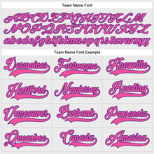 Load image into Gallery viewer, Custom White Purple-Pink Hockey Lace Neck Jersey