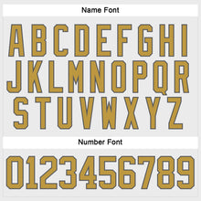 Load image into Gallery viewer, Custom White Old Gold-Steel Gray Hockey Lace Neck Jersey