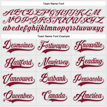 Load image into Gallery viewer, Custom White Crimson-Gray Hockey Lace Neck Jersey