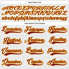 Load image into Gallery viewer, Custom White Crimson-Gold Hockey Lace Neck Jersey