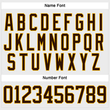 Load image into Gallery viewer, Custom White Brown-Gold Hockey Lace Neck Jersey