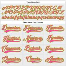 Load image into Gallery viewer, Custom White Pink-Neon Green Hockey Lace Neck Jersey