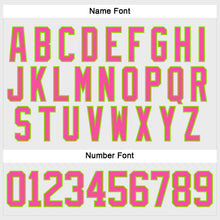 Load image into Gallery viewer, Custom White Pink-Neon Green Hockey Lace Neck Jersey