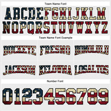 Load image into Gallery viewer, Custom Stitched White Vintage USA Flag Black-Crimson Football Pullover Sweatshirt Hoodie