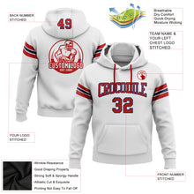 Load image into Gallery viewer, Custom Stitched White Red-Navy Football Pullover Sweatshirt Hoodie