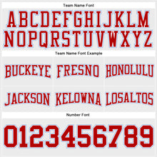 Load image into Gallery viewer, Custom Stitched White Red-Light Blue Football Pullover Sweatshirt Hoodie